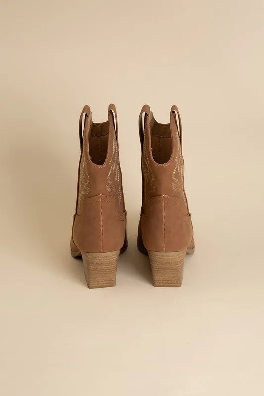 Blazing Western Heeled Ankle Boots