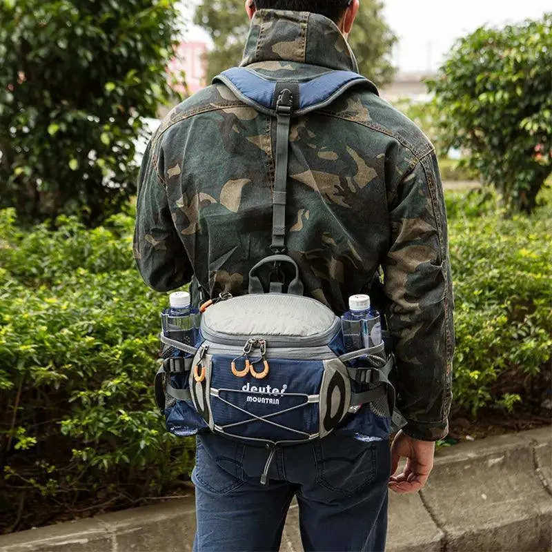 Hiking Waist Bag, 488 Cubic Inches, Detachable Strap, Mesh Water Bottle Holders, Durable Nylon, Versatile for Outdoor Activities