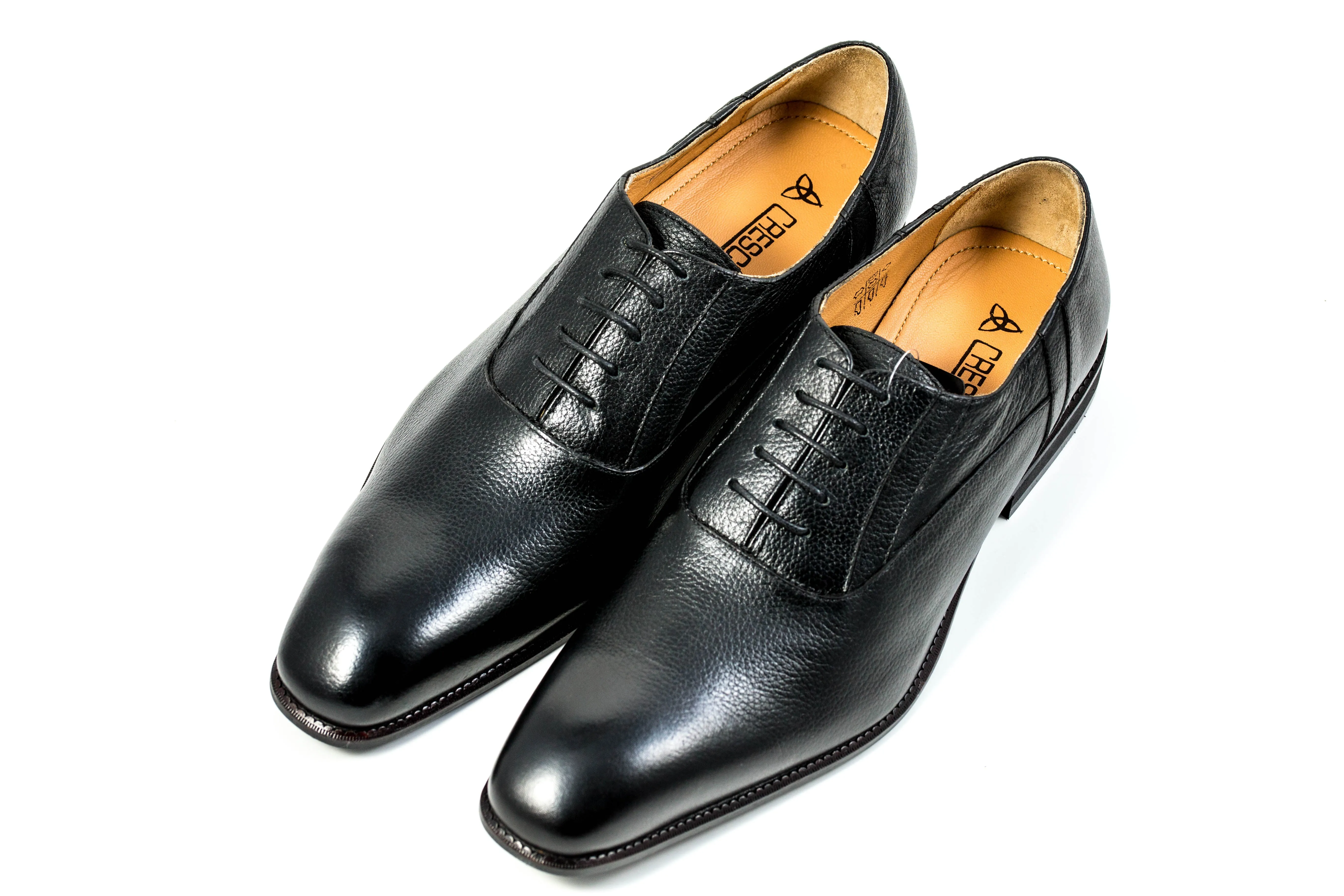 MEN'S GENUINE LEATHER OXFORD FORMAL BLACK DRESS SHOES BY ENAAF #CLGS22BLK