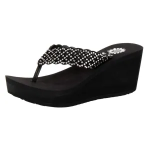 Yellow Box Deloise EVA Wedge Platform Embellished Sandals Clear (9.5, Clear)